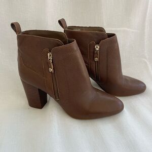 Antonio Melani Harlen Leather Heeled Ankle Boots Brown Size 9